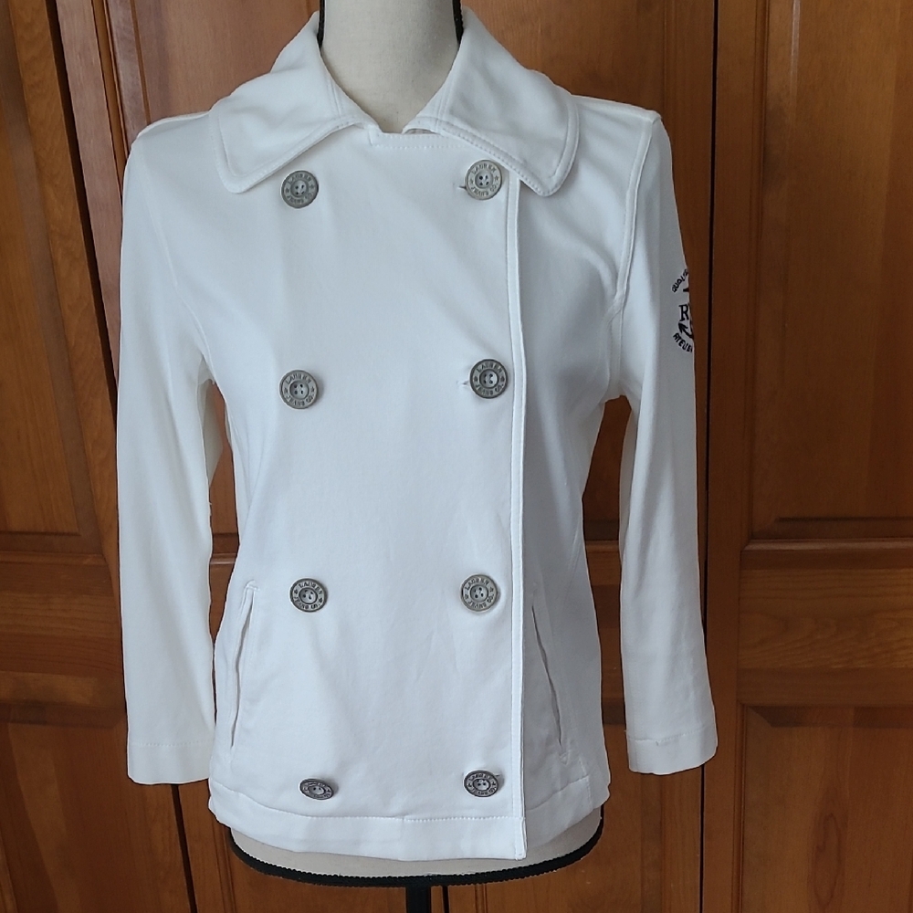 Ralph Lauren White Double-Breasted Pea Coat